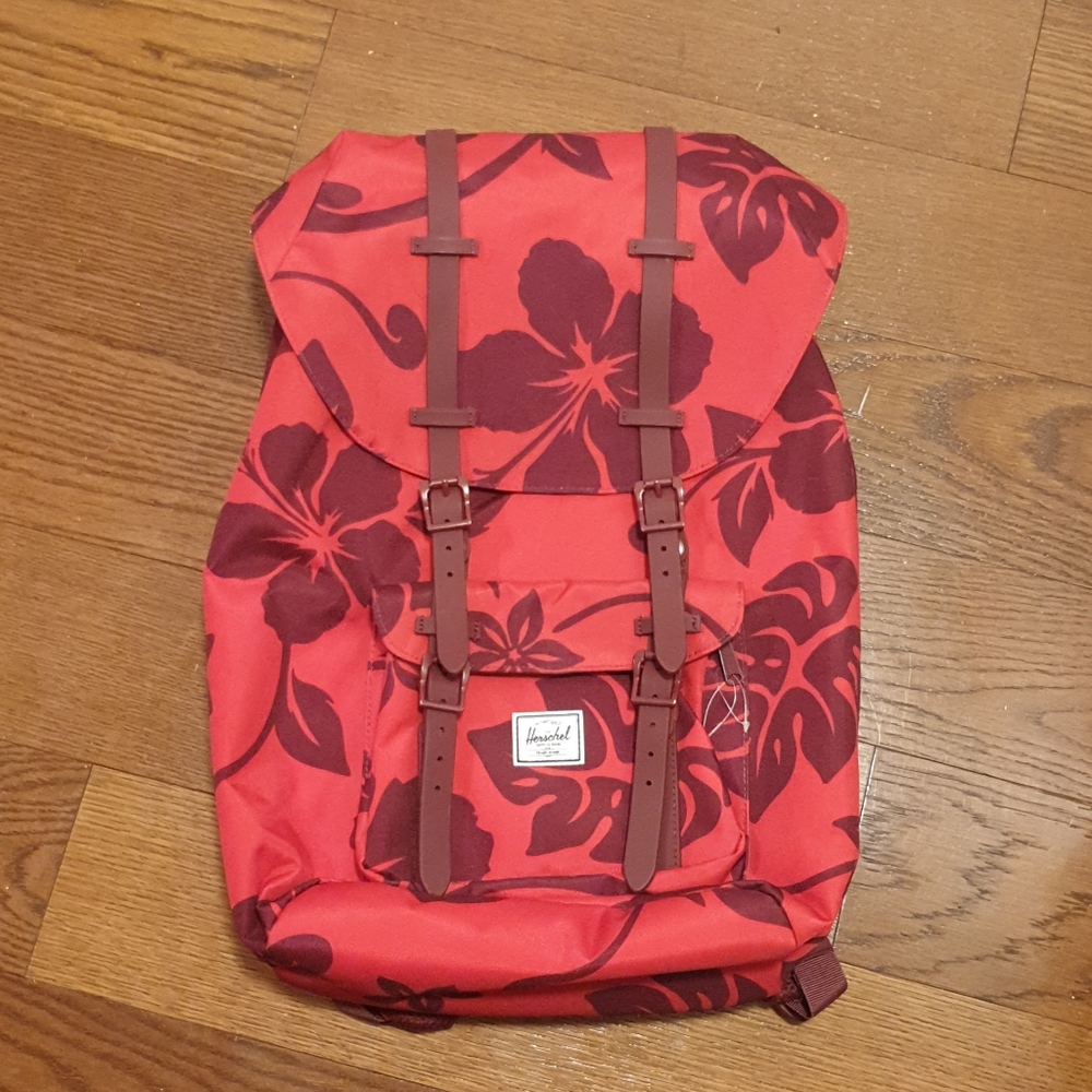 Little America Herschel floral peach pink backpack